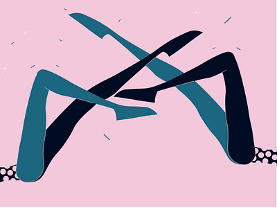 Legs aftreoffice black body character dance design flat illustration legs pink stylized vector