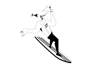 Birthday waves 🌊 ai birthday character design flat illustration stylized vector