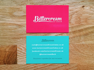 Buttercream Dream Business Card bright business business card business cards cakes card cards design script typography vibrant