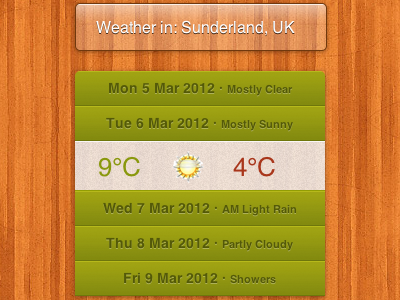 Weather Widget Update accordion clean design feedback jquery ui weather widget wood yql