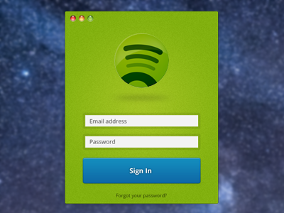 Spotify Login design experiment login music spotify ui window