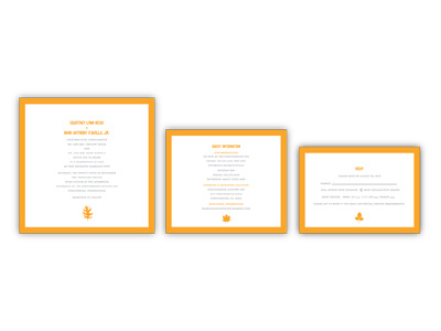 Mark & Courtney Wedding Set autumn invitation leaf orange wedding