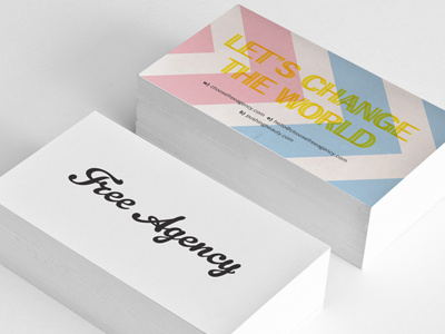 Free Agency Business Cards business card color logo retro