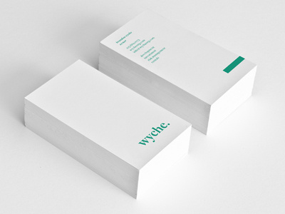 Wyche Business Cards business card green logo minimal