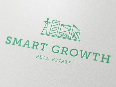 Smart Growth Real Estate Logo Comp building green growth icon logo real estate smart sustainable