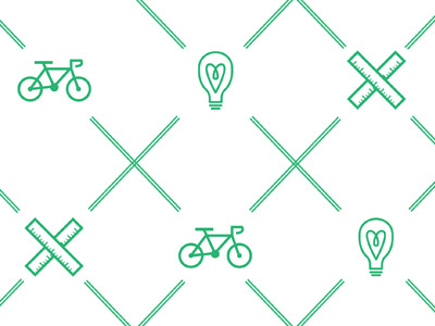 SGRE Pattern Design bike green illustration light bulb pattern real estate ruler