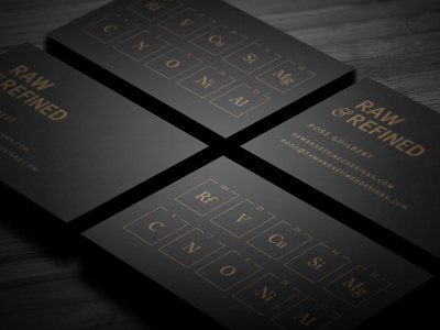 Raw & Refined Business Card Comp bronze business card chemistry copper elements periodic table raw refined