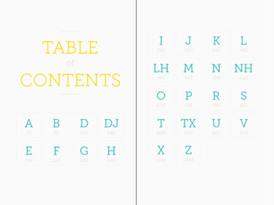 CV Dictionary Table of Contents 01 color dictionary layout table of contents typography