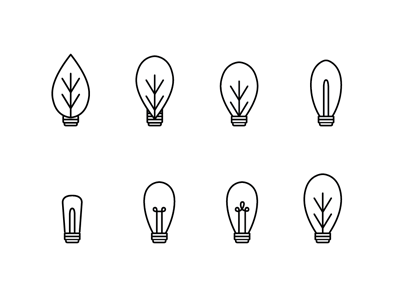 Lightbulbs Logo Exploration energy green growth guidance guide illustration leaf leaves lightbulb line art logo