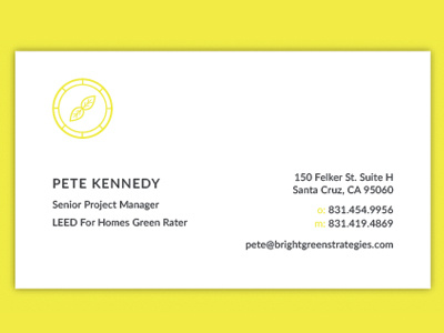 BGS Business Card 04 business card compass green typeography yellow