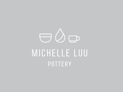 Michelle Luu Pottery Logo Comp clay cup illustration line art logo mug pottery serif vase