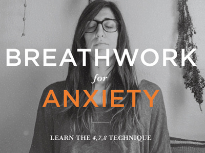 Graphic Treatment Breathwork for Anxiety 478 anxiety black and white breathwork gotham orange sans serif serif