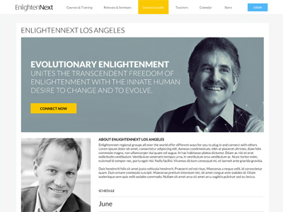 Meetup Page Design for EnlightenNext Website