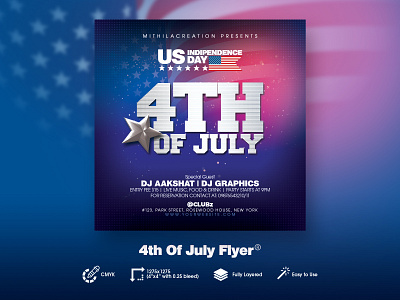 4th Of July Flyer 4th of july 4th of july flyer 4thofjuly america american celebration club club flyer flyer flyer design flyer template independence independence day independence day flyer psd template usa