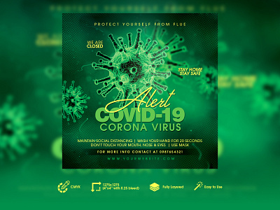Covid-19 Flyer club club flyer corona corona virus coronavirus covid covid 19 covid 19 covid19 flyer flyer design flyer template pandemic psd psd template virus