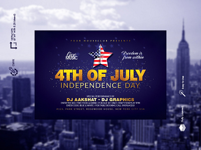 4th Of July Flyer 4th july 4th of july 4th of july flyer 4thofjuly celebration club club flyer flyer flyer design flyer template independence day