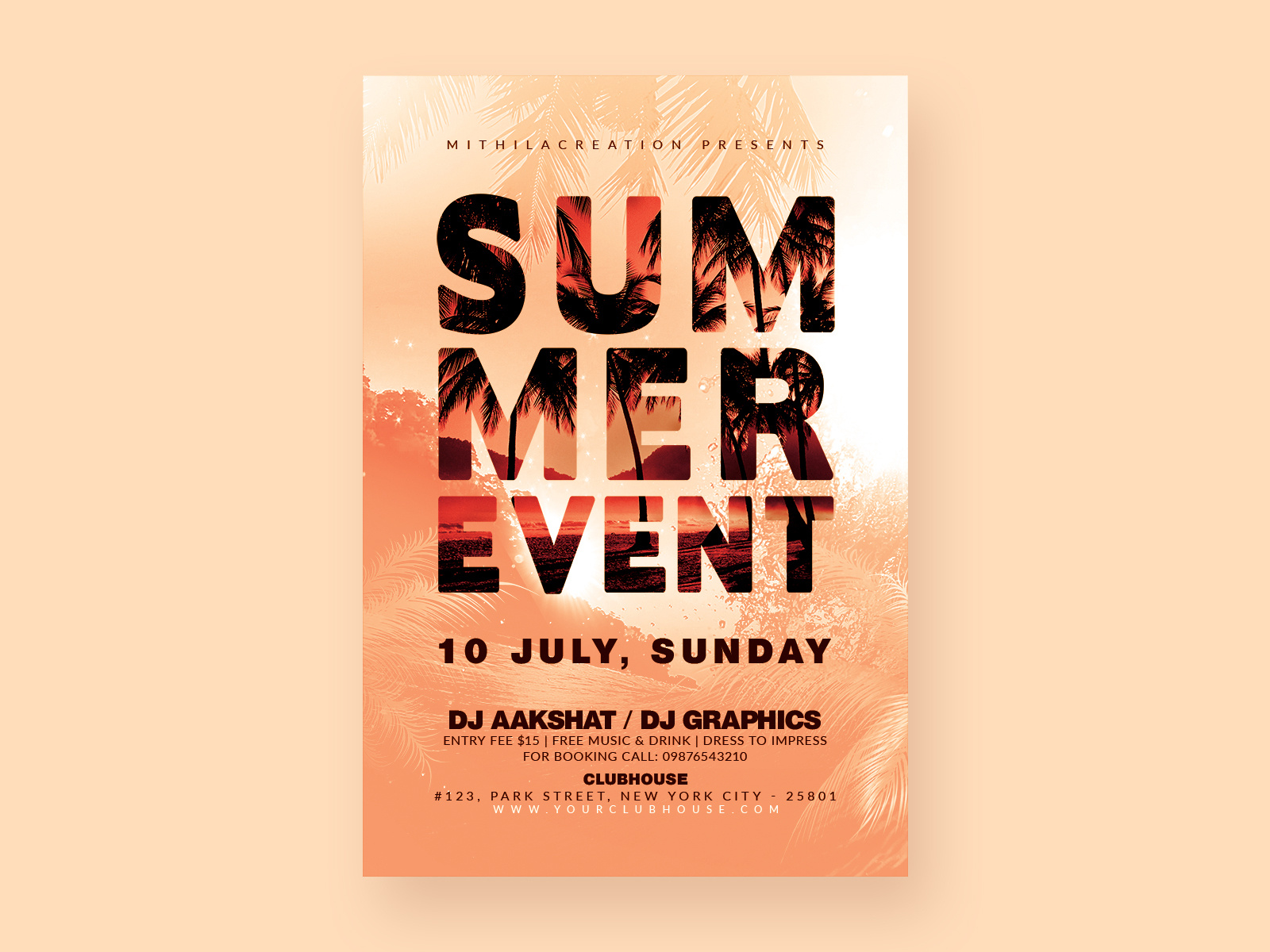 Summer Party Flyer by Mithila Creation on Dribbble