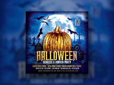 Halloween Flyer club flyer flyer flyer design flyer template halloween halloween background halloween bash halloween decoration halloween design halloween flyer halloween night halloween party scary spooky spooky night