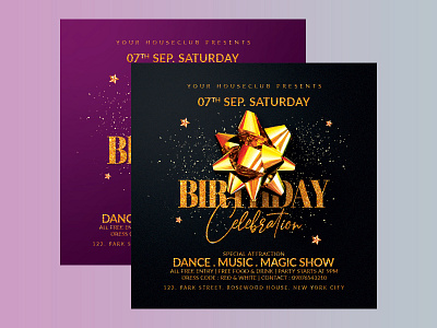 Birthday Flyer bday birthday birthday boy birthday cake birthday card birthday celebration birthday gift birthday girl birthday invitation birthday party club club flyer flyer flyer design flyer template happy birthday