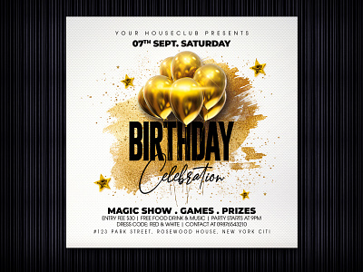 Birthday Flyer bday birthday birthday bash birthday cake birthday card birthday celebration birthday flyer birthday invitation birthday party cake club club flyer club night flyer flyer design happy birthday happy birthday party kids birthday party party flyer