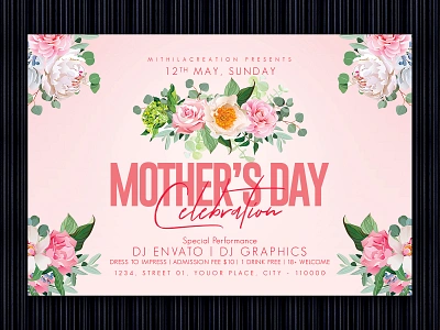 Mother's Day club club flyer flyer flyer design flyer template happy mother day happy mothers day love mother mother day motherday motherhood mothers mothers day mothers day flyer mothers day party mothersday poster design spring summer