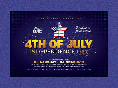 4th Of July Flyer 4th july 4th july flyer 4th july party 4th of july 4th of july flyer 4th of july party 4thjuly 4thofjuly america american flag club flyer independence independence day memorial day spring summer usa usa flag usa independence