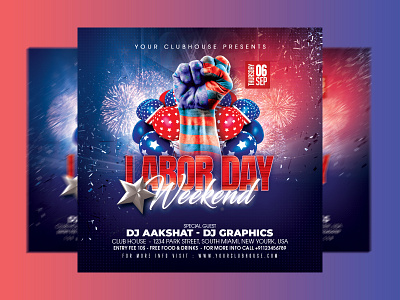 Labor Day Flyer 4th of july america american flag club club flyer flyer flyer design happy labor day holiday independence independence day labor labor day labor day flyer labor day weekend laborday summer usa usa flag weekend