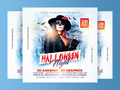 Halloween Flyer club club house event halloween halloween flyer halloween party happy halloween holiday horror instagram instagram post invitation night party party print pumpkin scary skull weekend zombie