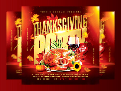 Thanksgiving Flyer advertising autumn autumn leaves autumn vibes club flyer dinner night facebook post flyer flyer design flyer template holiday instagram logo party pumpking thanksgiving thanksgiving day thanksgiving dinner thanksgiving party weekend