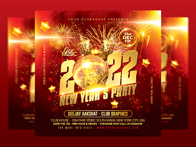 New Year Flyer 31st night christmas club flyer club night event flyer design graphic design happy new year holiday instagram logo new year new year 2022 new year party new years new years eve party santa claus xmas