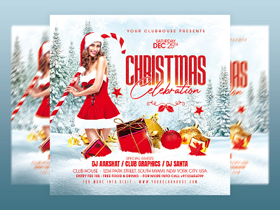 Christmas Flyer branding christmas christmas 2021 christmas decor christmas eve christmas party club club flyer clubhouse flyer template graphic design holiday instagram merry christmas merry christmas 2021 merry xmas party flyer santa santa claus xmas