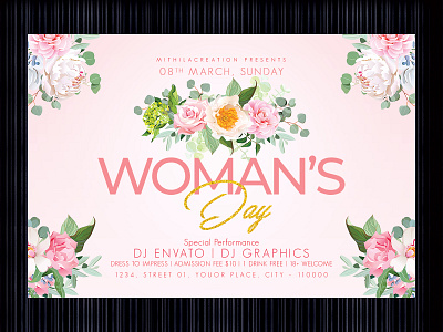 Women's Day Flyer club club flyer club night event flyer design flyer template holiday instagram ladies night mothers day night party woman woman day womans day women women day womens day