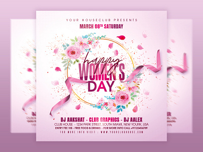 Women's Day Flyer club club flyer club house event facebook flyer design flyer template graphic design holiday instagram ladies night logo party woman woman day womans day women womens womens day