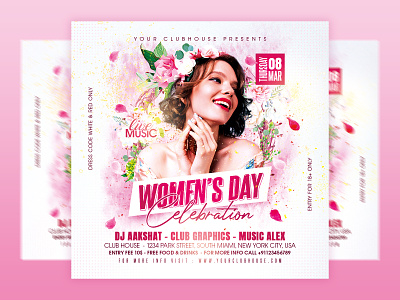 Womens Day Flyer club club flyer club house event facebook flyer template holiday instagram ladies night night club party woman woman day womanday womans day women women day womens day womensday