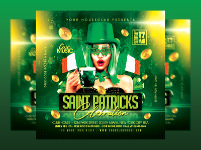 St. Patrick's Day Flyer branding club club flyer club house event flyer design flyer template graphic design holiday instagram logo party saint patrick day saint patricks day st patrick st patrick day st patricks st patricks day