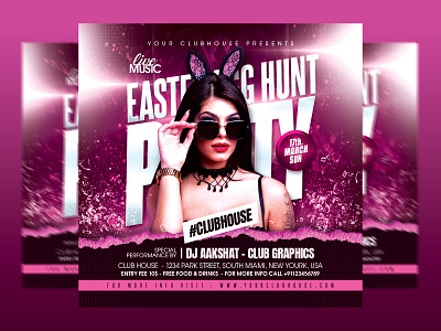 Easter Egg Hunt club club flyer club house easter easter bunny easter egg easter egg hunt easter eggs easter weekend eggs event flyer design flyer template happy easter holiday holidays instagram night club party weekend