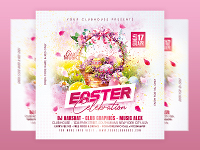 Easter Flyer club club flyer easter easter bunny easter egg easter egg hunt easter sunday easter week egg hunt event flyer design flyer template graphic design happy easter holiday holidays instagram night club party usa