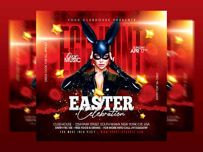 Easter Flyer club club flyer clubhouse easter easter 2022 easter egg easter egg hunt easter eggs easter party facebook flyer design flyer template happy easter holiday holidays instagram logo night club party weekend