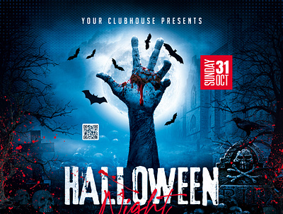 Halloween Flyer club club flyer event flyer design flyer template halloween halloween 2022 halloween night halloween party halloween week holiday instagram party pumpkin pumpkin craving scary social media post spooky spooky night spooky party