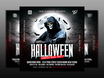 Halloween Flyer club dj event flyer design halloween halloween 2022 halloween night halloween party halloween week holiday instagram ladies night night club pumpkin pumpkin craving scary social media post spooky spooky month spooky night