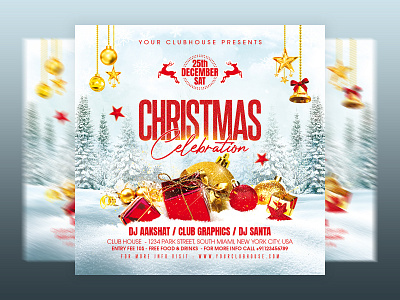 Christmas Flyer christmas christmas eve christmas party christmas tree club club flyer event flyer design flyer template holiday instagram merry christmas merry xmas nightclub party santa claus winter holiday xmas xmas party xmas tree