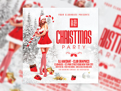 Christmas Flyer christmas christmas decor christmas eve christmas party club club flyer dj event flyer design flyer template happy new year holiday instagram logo merry christmas merry xmas new year 2023 santa claus xmas xmas tree