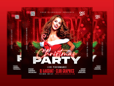 Christmas Flyer christmas christmas eve christmas party club club flyer event flyer design flyer template happy new year holiday instagram logo merry christmas merry xmas new year new year 2023 party santa claus xmas xmas tree