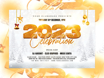 New Year Flyer christmas club club flyer event flyer design happy new year holiday merry christmas new year new year 2023 new year eve new year party new years party nye nye 2023 nye party party santa claus xmas 2022 xmas party