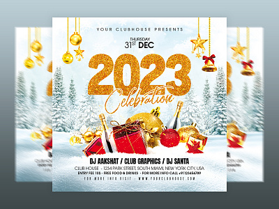 New Year Flyer christmas club club flyer event flyer design happy new year holiday instagram merry christmas new year new year 2023 new year eve new year party new years eve nye nye 2023 nye party party xmas xmas party