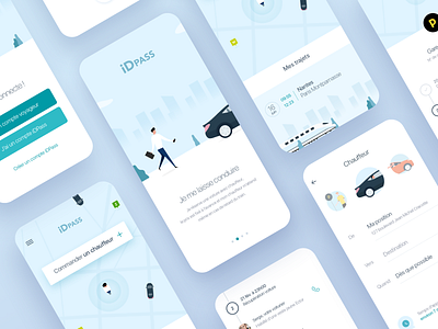 UI Screens Mobility App app app design blue ui car illustration idean mobility train ui ui design ui screen user experience user interface user interface design ux ux design