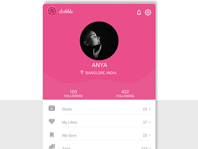 Dribble profile dailyui 006 dailyuichallenge dribbble profile ui