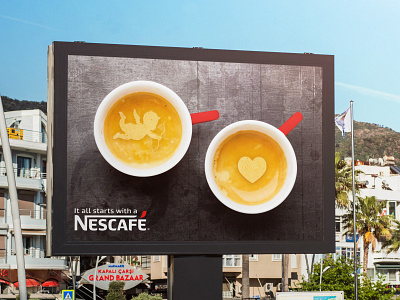 Nescafé valentine day billboard advertisement billboard design graphic design