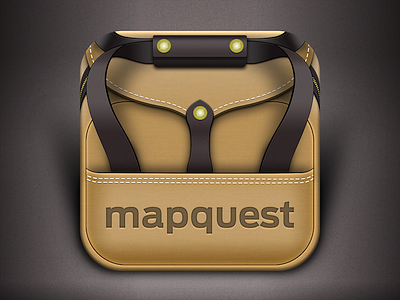 MapQuest Travel Blogs Icon bag blogs briefcase canvas duffle filson icon iphone leather mapquest skeuomorphism travel