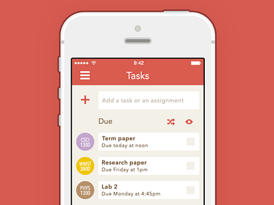 Varsity – Tasks college design flat interface iphone mobile school task ui varsity